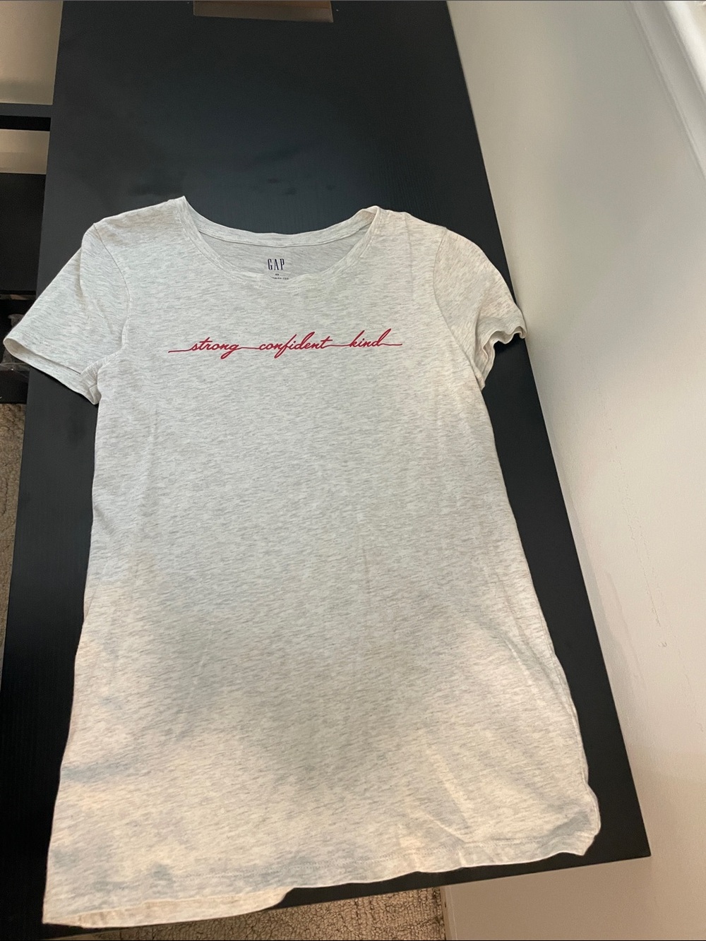GAP Heather Gray T‑Shirt with Red Script